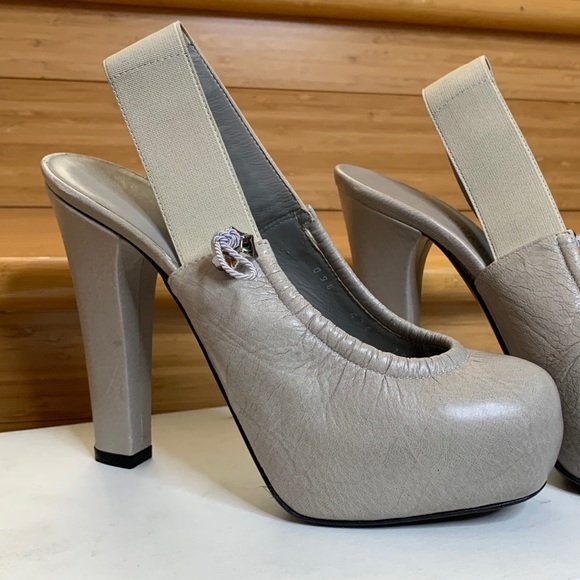 Nina Ricci Leather Platform Slingback Pump - Picture 3 of 10